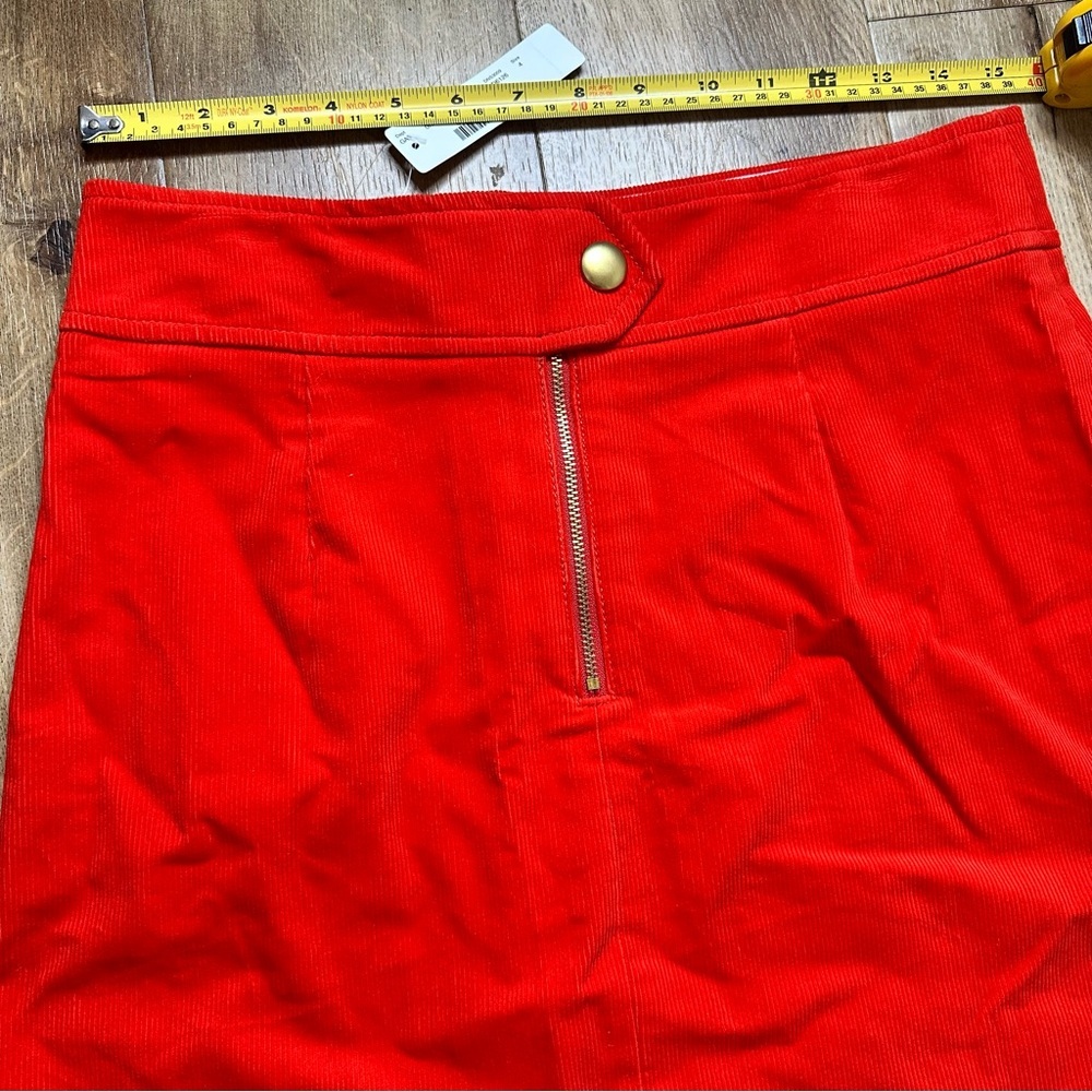 NWT J. Crew Mini Skirt Corduroy Sunset Red Gold 100% Cotton Size 4 - Picture 11 of 13